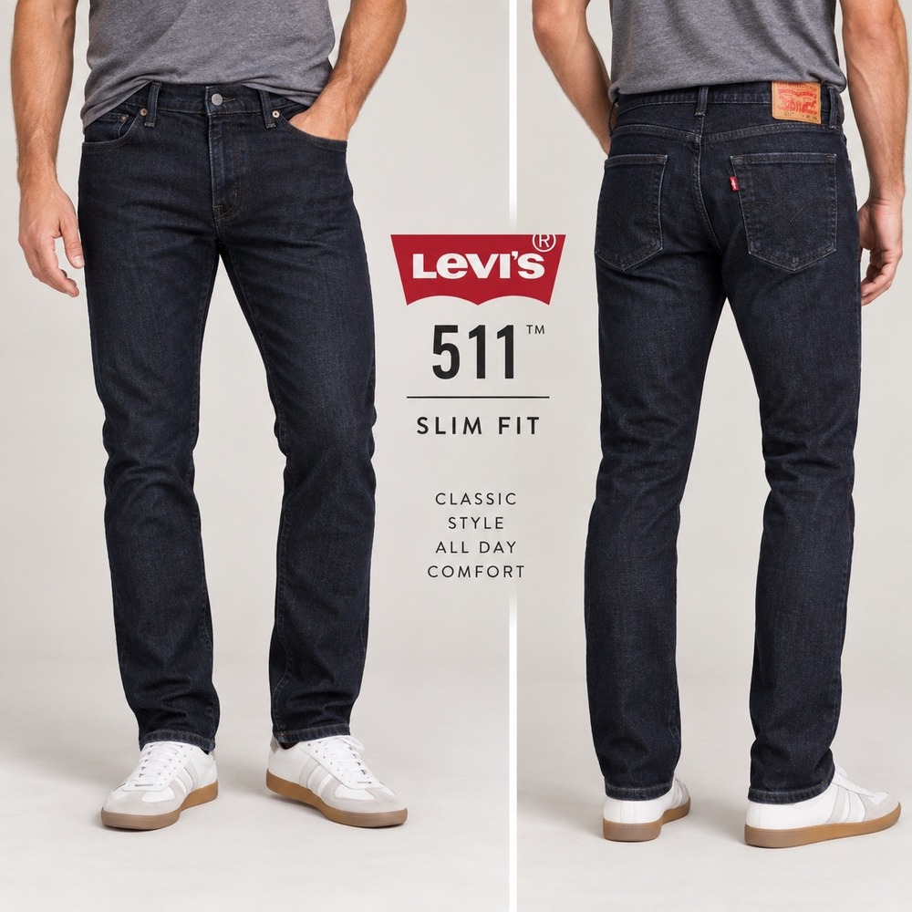 Levi's 511 Slim Fit Jeans Mens 36x30 Dark Wash Stretch Denim 04511-3757 Indigo